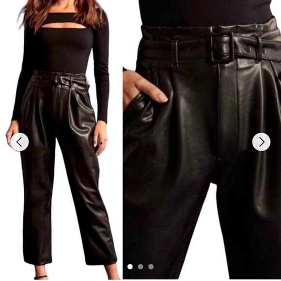 Abercrombie and Fitch Belted faux leather Ankle Pants - Picture 1 of 9